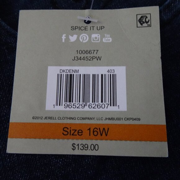 John Mark Embroidered Jeans Women's Plus Size 16W Blue Denim Stretch Flare - Picture 15 of 16